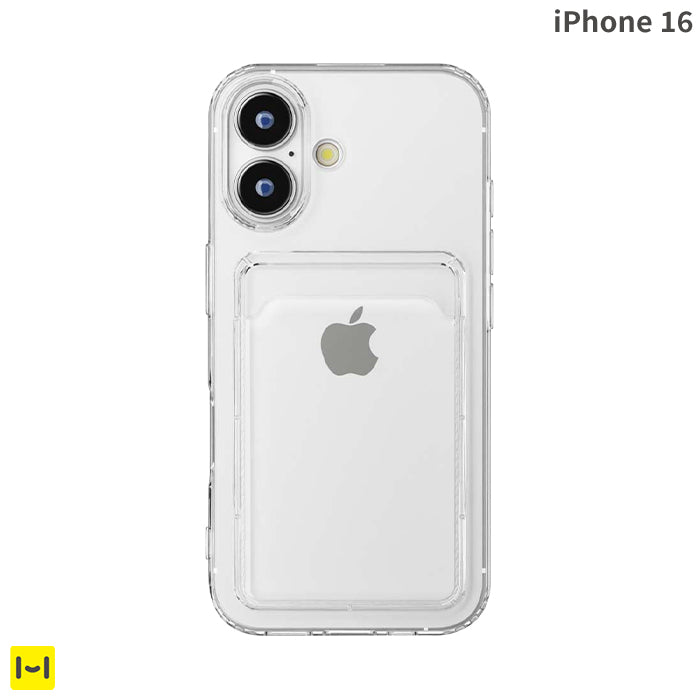iPhone 16専用]Premium Style ポケット付 TPUケース(クリア)