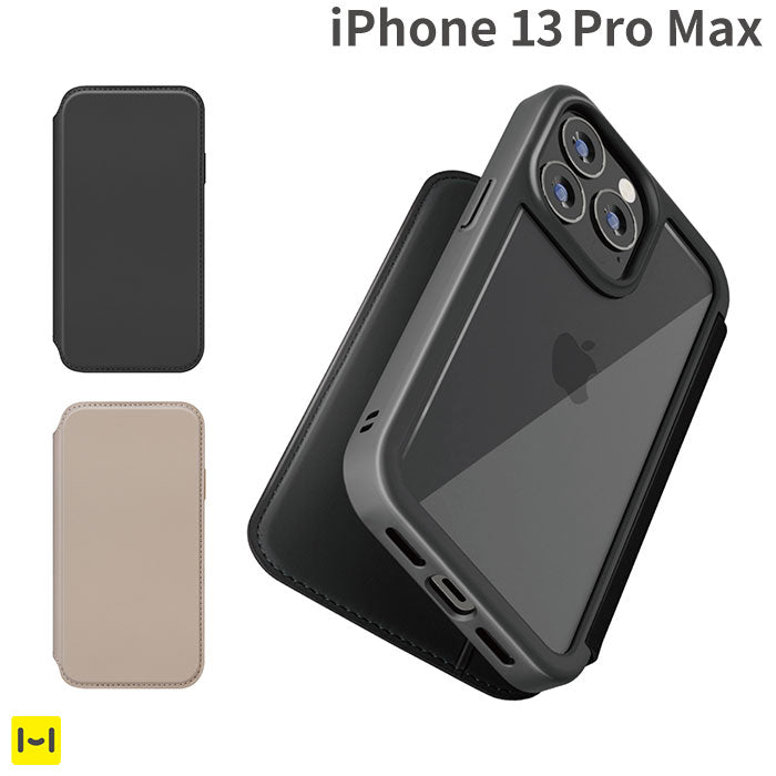 iPhone 13 Pro Max専用]Premium Style ガラスフリップケース【カード
