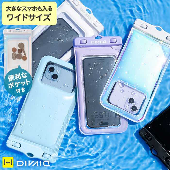 各種スマートフォン対応]DIVAID フローティング防水ケース ワイドサイズ ショルダーストラップ