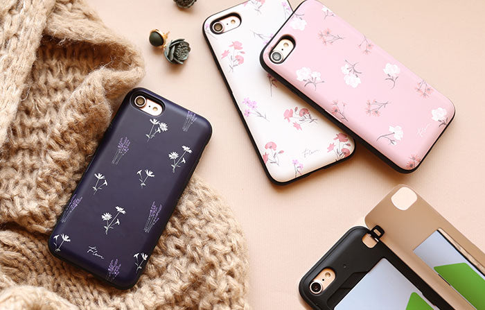 限定デザイン♪めっちゃ便利！背面にカード収納できちゃう！ ミラー付き iPhoneケース