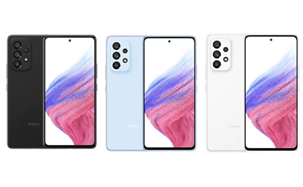 GalaxyA53 5G オーサムホワイト 本体 ブルーケース ガラスフィルム付 GALAXY-A53-