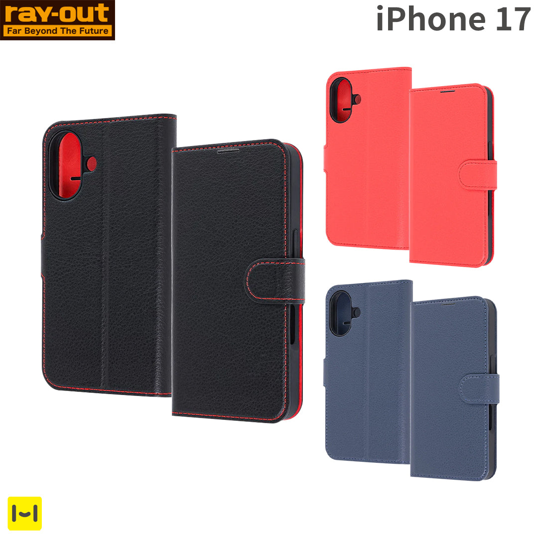 [iPhone 17専用]ray-out レイ・アウト 手帳型ケース シンプル マグネット