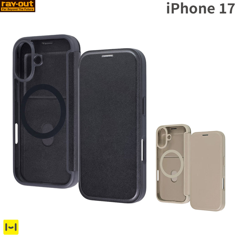 [iPhone 17専用]ray-out レイ・アウト マグネット充電対応 クリアフリップケース