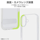 [iPhone 16E専用]ray-out レイ・アウト 衝撃吸収 バンパー スタンド付き ハイブリッドケース(クリア)