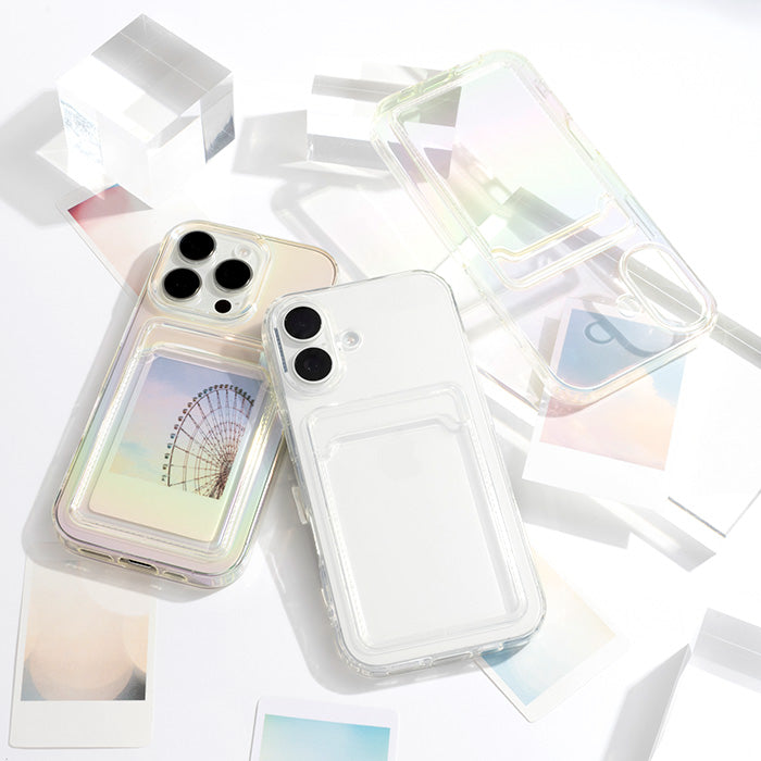 iPhone 16 Pro専用]Premium Style ポケット付 TPUケース(オーロラ)