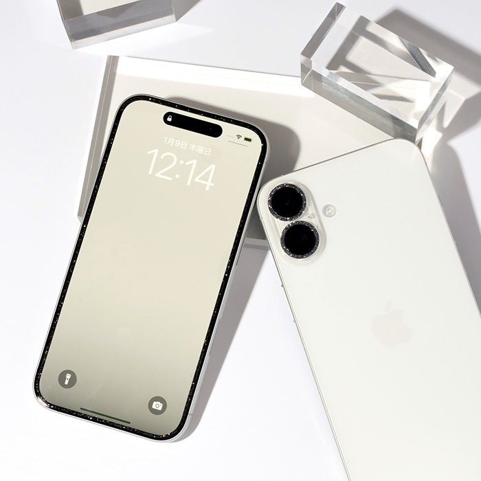 [iPhone 16/16 Plus専用]カメラカバー (キラキラ/ラメ)Premium Style 全面レンズ保護フィルム