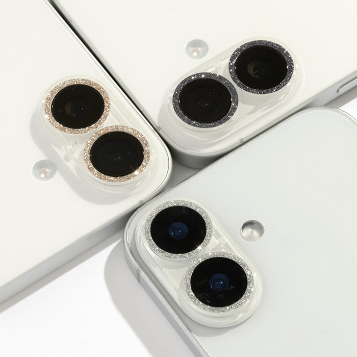 [iPhone 16/16 Plus専用]カメラカバー (キラキラ/ラメ)Premium Style 全面レンズ保護フィルム