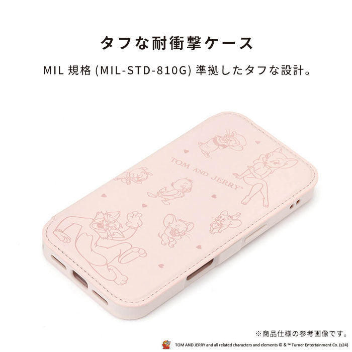 iPhone 16専用]ワーナーブラザース/トムとジェリー ガラスフリップケース