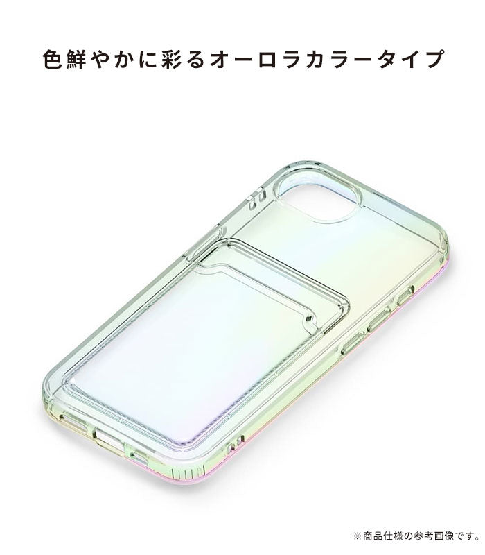 [iPhone 16e専用]Premium Style ポケット付 TPUケース(オーロラ)