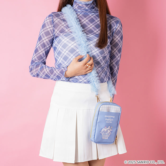 [各種スマートフォン対応]フリルマルチショルダー シナモロール＆こぎみゅん×DOLLYMIX