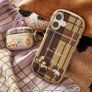 [iPhone 17/16/15/14/13専用]ディズニーキャラクター iFace First Class Cafe MagSynqケース(プー/チェック)