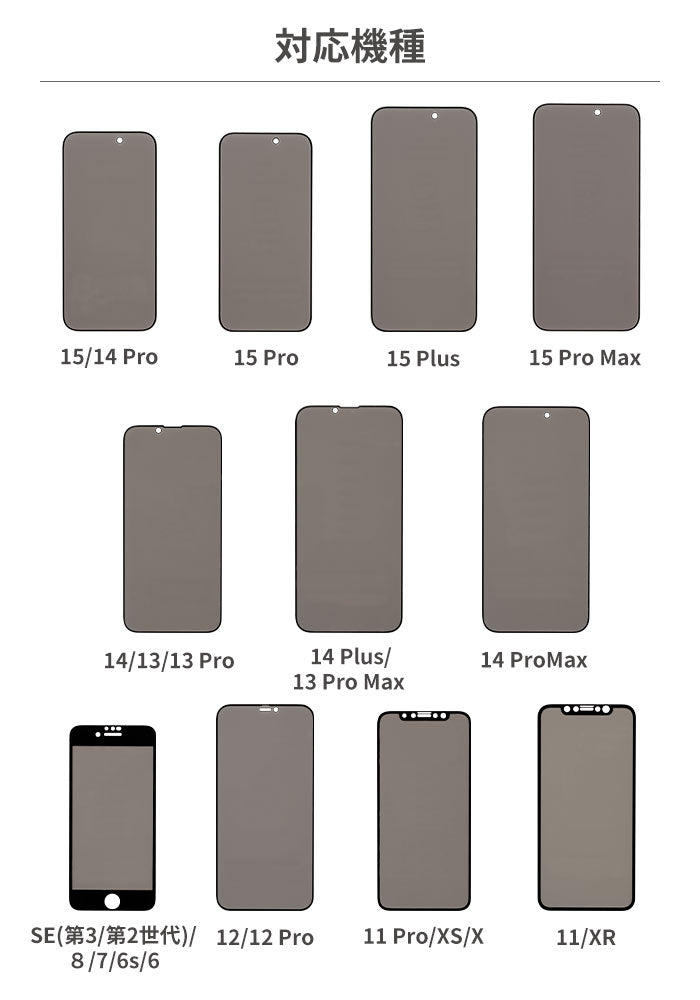 iFace 保護フィルム (のぞき見防止) ラウンドエッジ強化ガラス 【iPhone 15/15 Pro/15 Plus/15 Pro Max/14/14 Pro/14 Plus/14 Pro Max/13/13 Pro/13 Pro Max/12/12 Pro/11/11 Pro/XR/XS/X/8/7/6s/6/SE(第2/第3世代)専用】