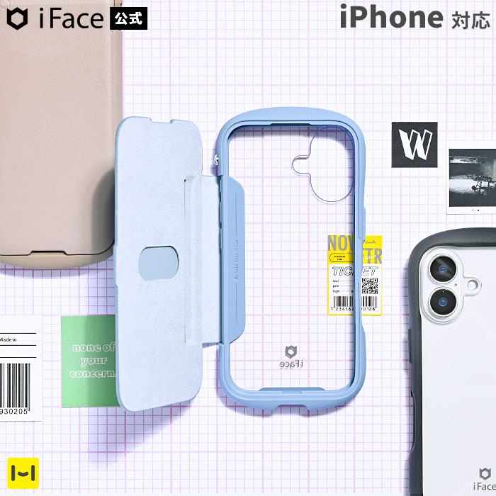 【iPhone 17/17 Pro/16/16 Pro/16e/15/14/13専用】iFace Reflection ダイアリー ポリカーボネート クリアケース