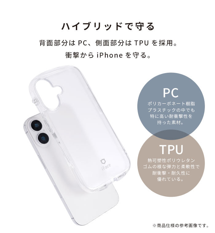 [iPhone 16/16 Pro/15/14/13専用]iFace Look in Clear Hybridケース(クリア/フロスト)