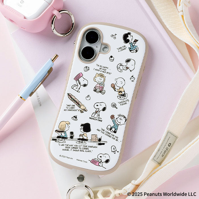 【iPhone 16/16 Pro/16e/15/14/13専用】PEANUTS/ピーナッツ iFace First Class Cafe MagSynqケース