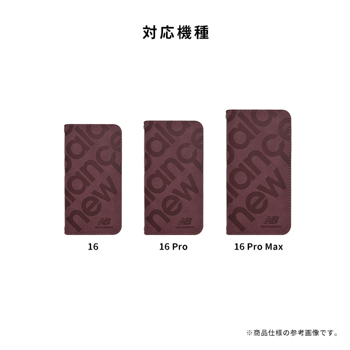 [iPhone 16/16 Pro/16 Pro Max専用]New Balance/ニューバランス スエード手帳型ケース スタンプロゴ
