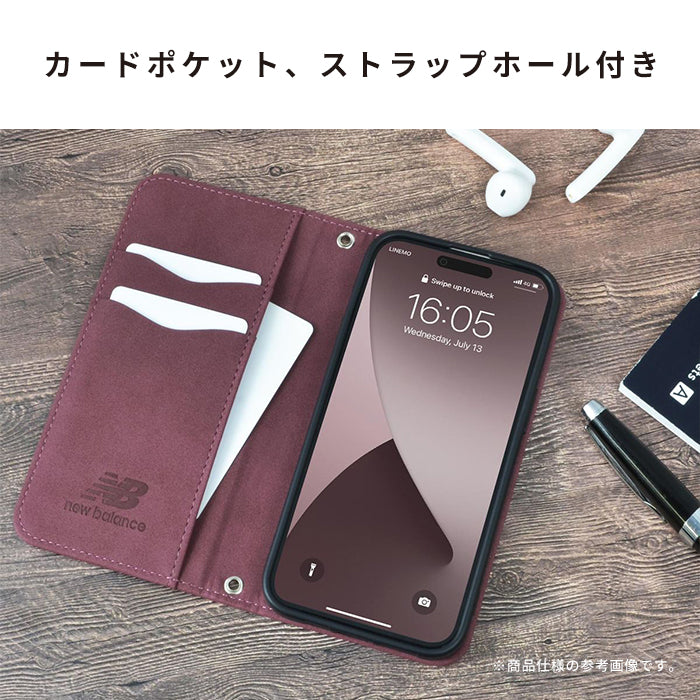 [iPhone 16/16 Pro/16 Pro Max専用]New Balance/ニューバランス スエード手帳型ケース スタンプロゴ