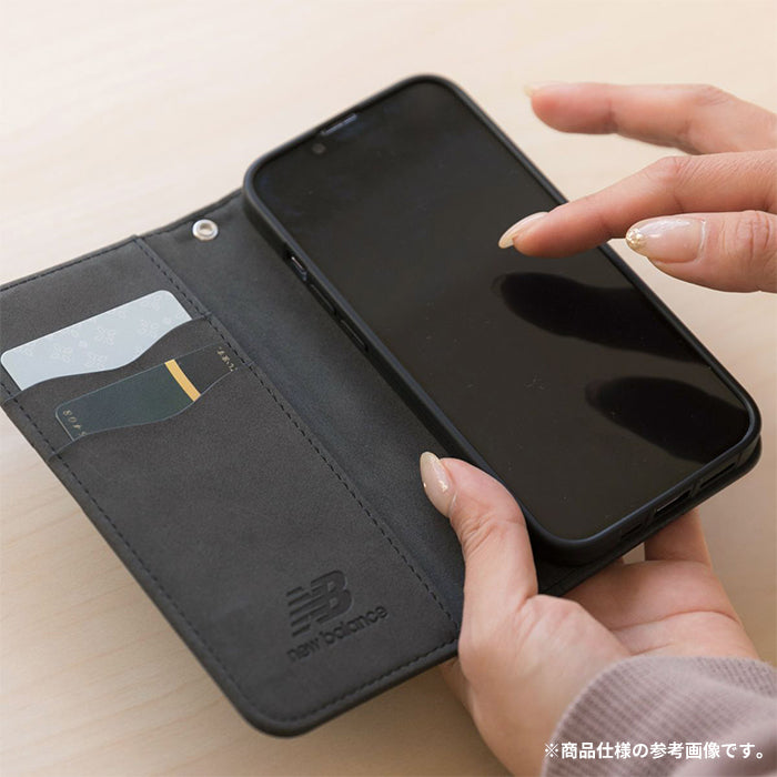 [iPhone 16/16 Pro/16 Pro Max専用]New Balance/ニューバランス スエード手帳型ケース スタンプロゴ