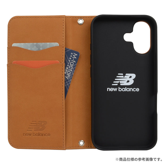 [iPhone 16/16 Pro/16 Pro Max専用]New Balance/ニューバランス スエード手帳型ケース スタンプロゴ