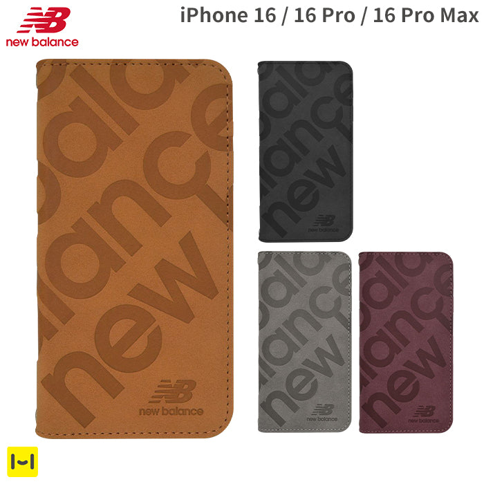 [iPhone 16/16 Pro/16 Pro Max専用]New Balance/ニューバランス スエード手帳型ケース スタンプロゴ