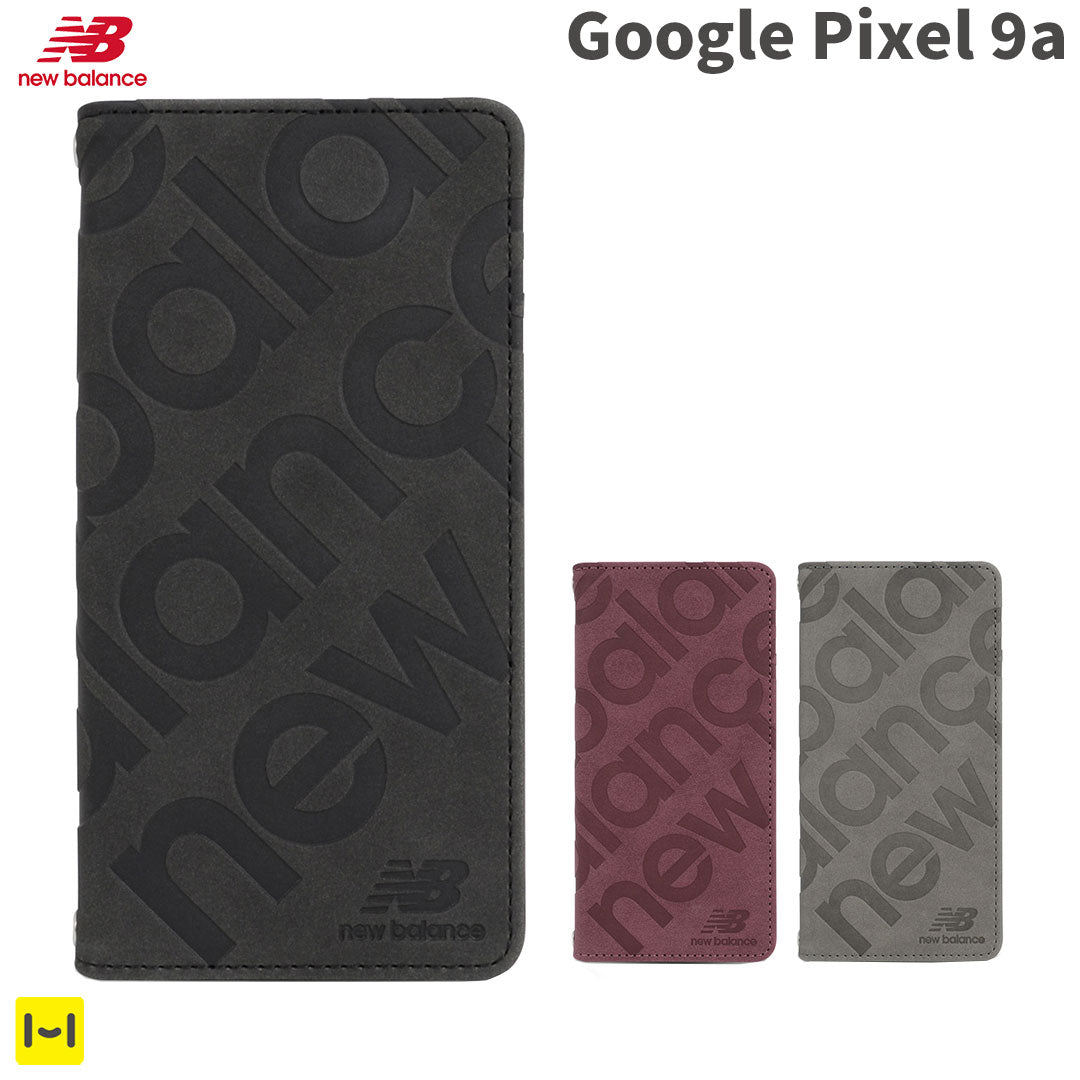 [Google Pixel 9a専用]New Balance/ニューバランス スエード手帳型ケース スタンプロゴ