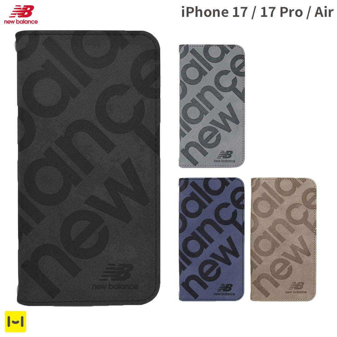 [iPhone 17/17 Pro/Air専用]New Balance/ニューバランス スエード手帳型ケース スタンプロゴ