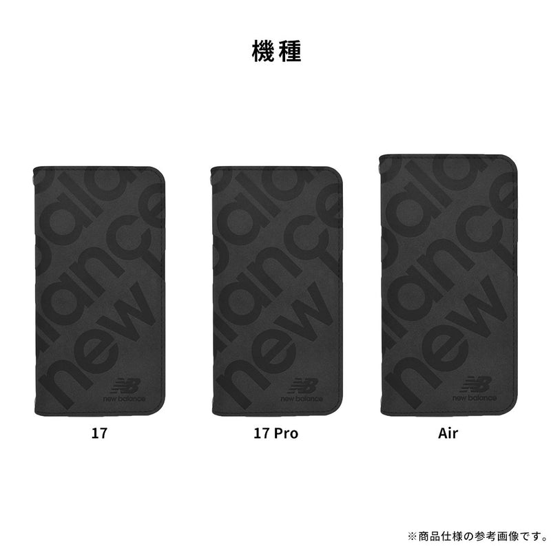 [iPhone 17/17 Pro/Air専用]New Balance/ニューバランス スエード手帳型ケース スタンプロゴ