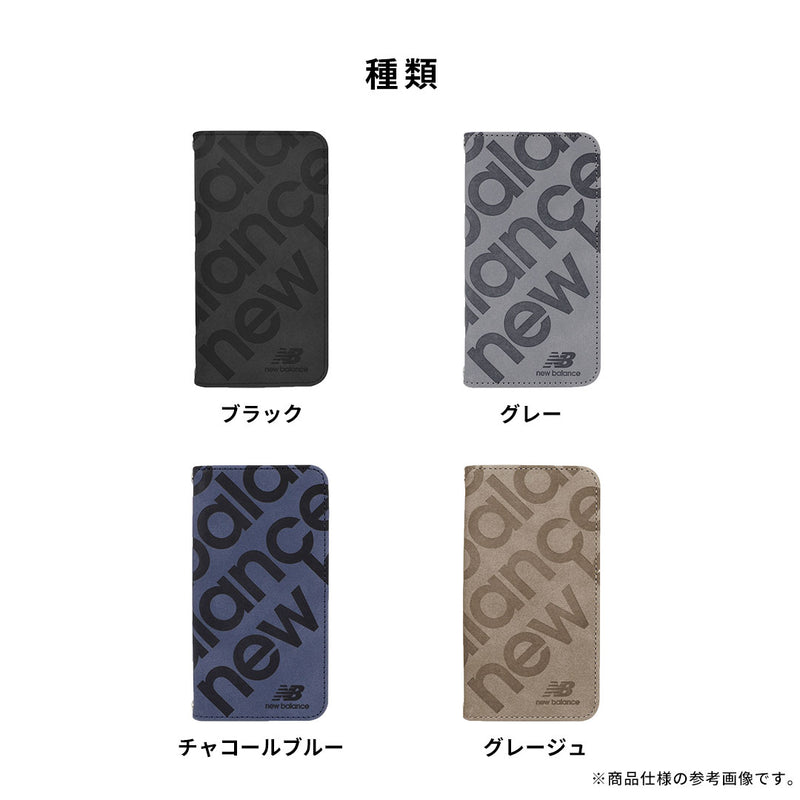 [iPhone 17/17 Pro/Air専用]New Balance/ニューバランス スエード手帳型ケース スタンプロゴ
