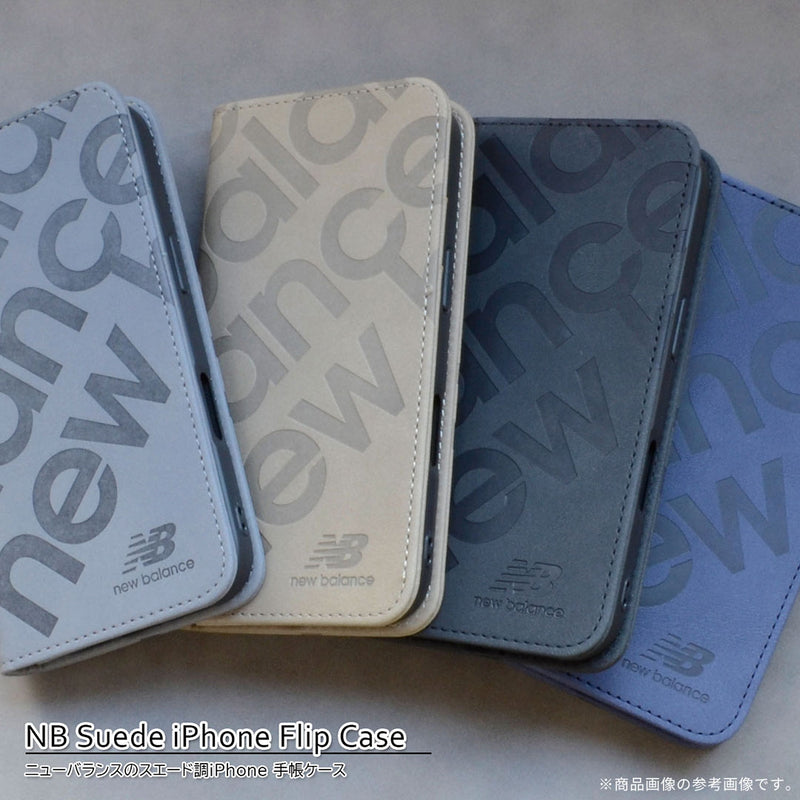 [iPhone 17/17 Pro/Air専用]New Balance/ニューバランス スエード手帳型ケース スタンプロゴ