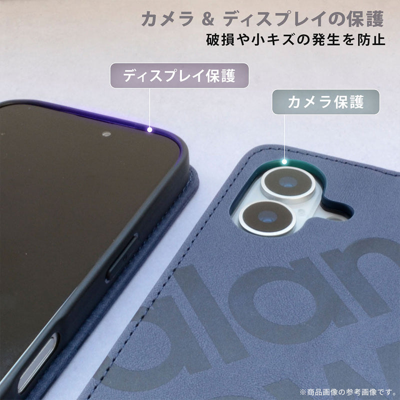 [iPhone 17/17 Pro/Air専用]New Balance/ニューバランス スエード手帳型ケース スタンプロゴ