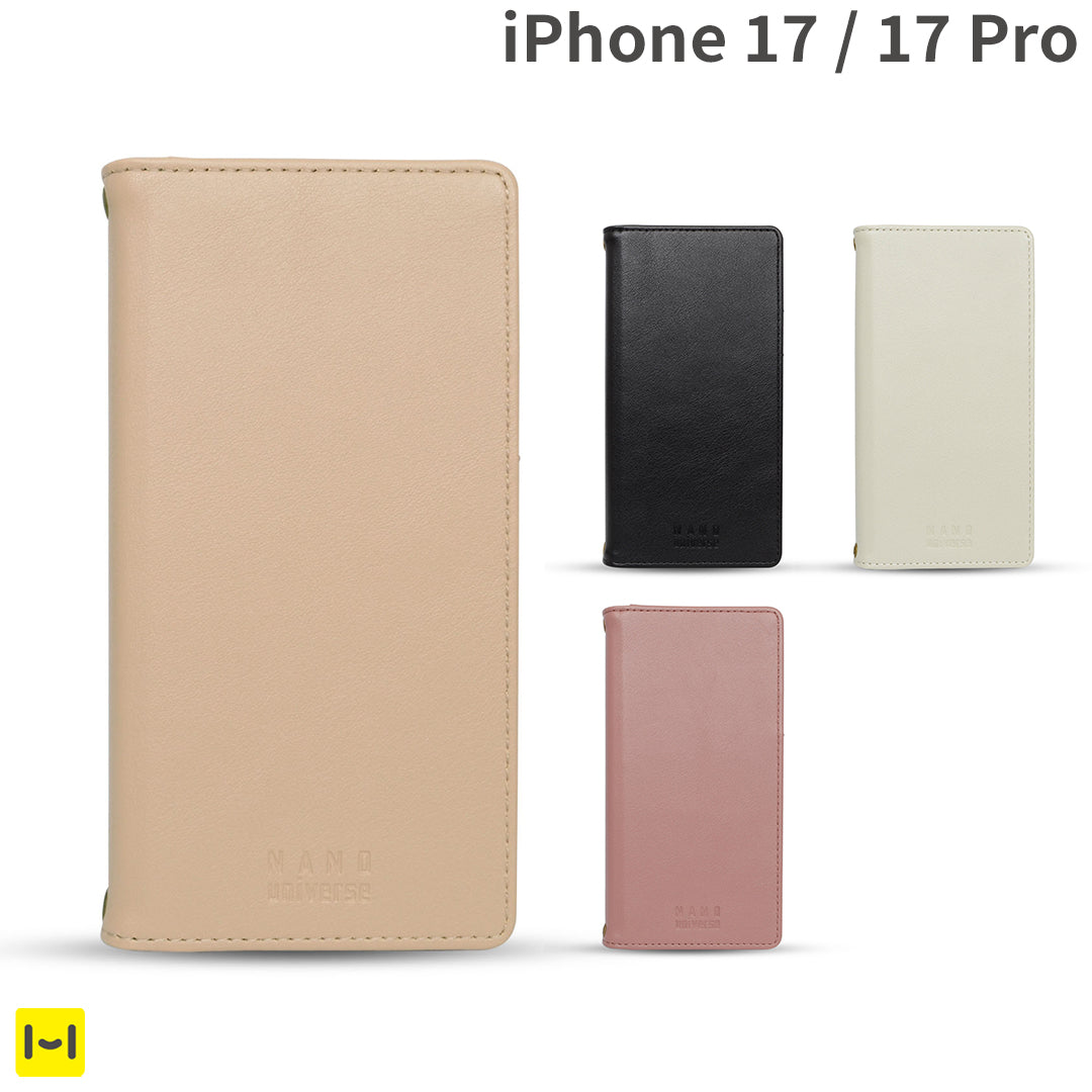 [iPhone 17/17 Pro専用]NANO universe ナノユニバース 手帳型ケース(ロゴ)