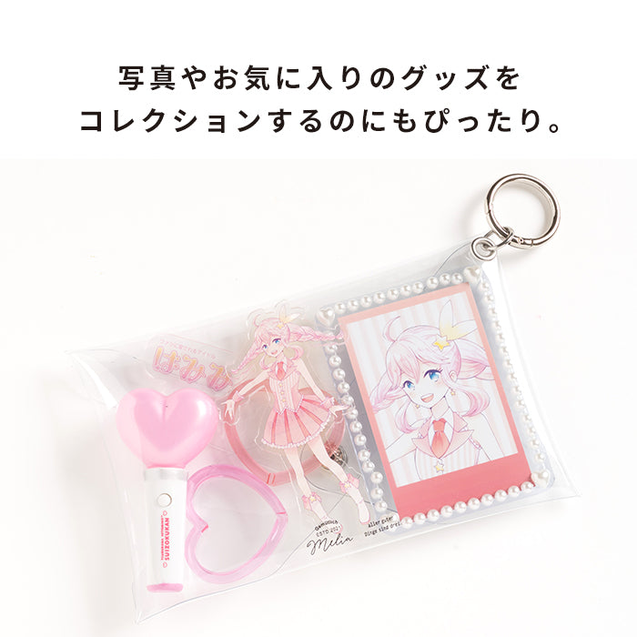 Melia カラビナ付き クリアガジェットポーチ(M)