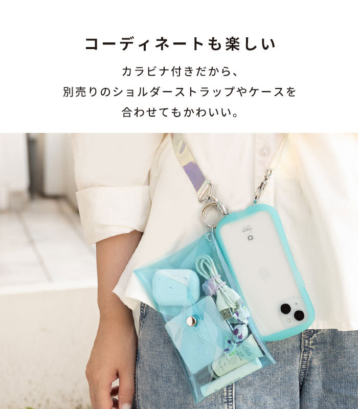 Melia カラビナ付き クリアガジェットポーチ(M)