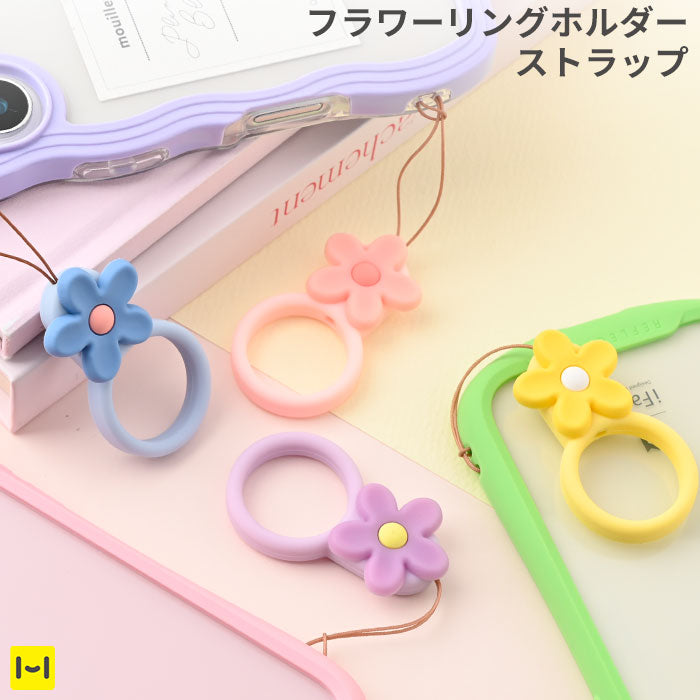 PHONEAR リングホルダーストラップ(フラワー)