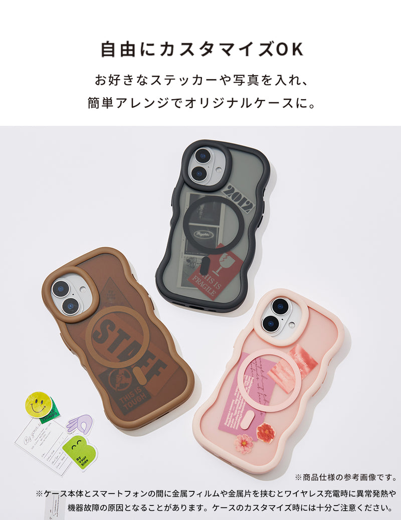 [iPhone 16/15/14/13/Galaxy S25/S24/Z Fold7/Z Flip7専用]PHONEAR MagSafe対応 なみなみマットケース