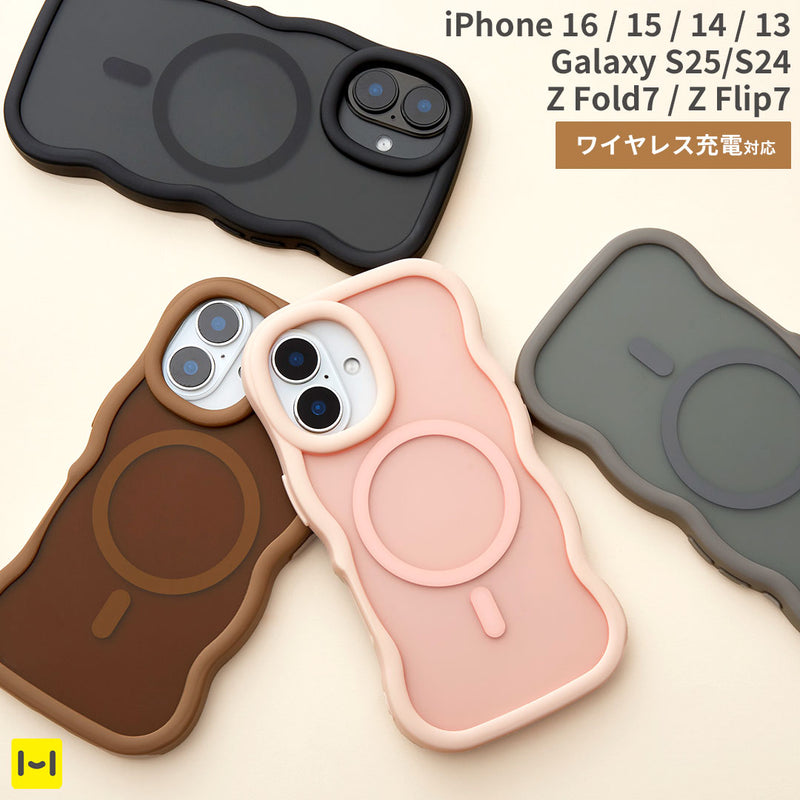 [iPhone 16/15/14/13/Galaxy S25/S24/Z Fold7/Z Flip7専用]PHONEAR MagSafe対応 なみなみマットケース