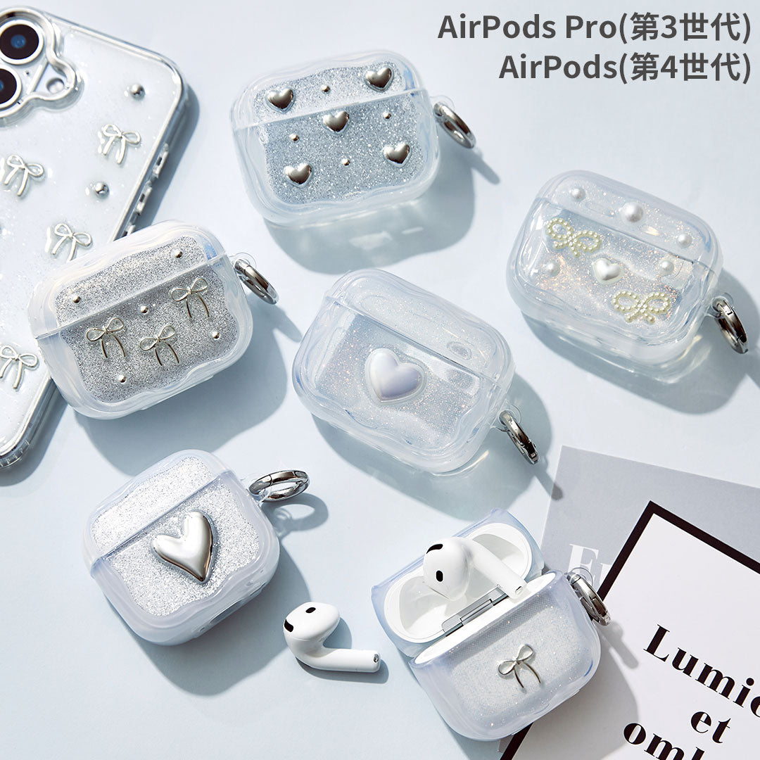 [AirPods Pro(第3世代)/AirPods(第4世代)専用]PHONEAR なみ型 AirPodsケース Shiny Gem pods