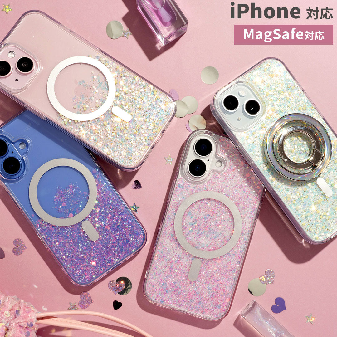 [iPhone 16/15/14/13専用]PHONEAR twinkle MagSafe対応 グリッターiPhoneケース