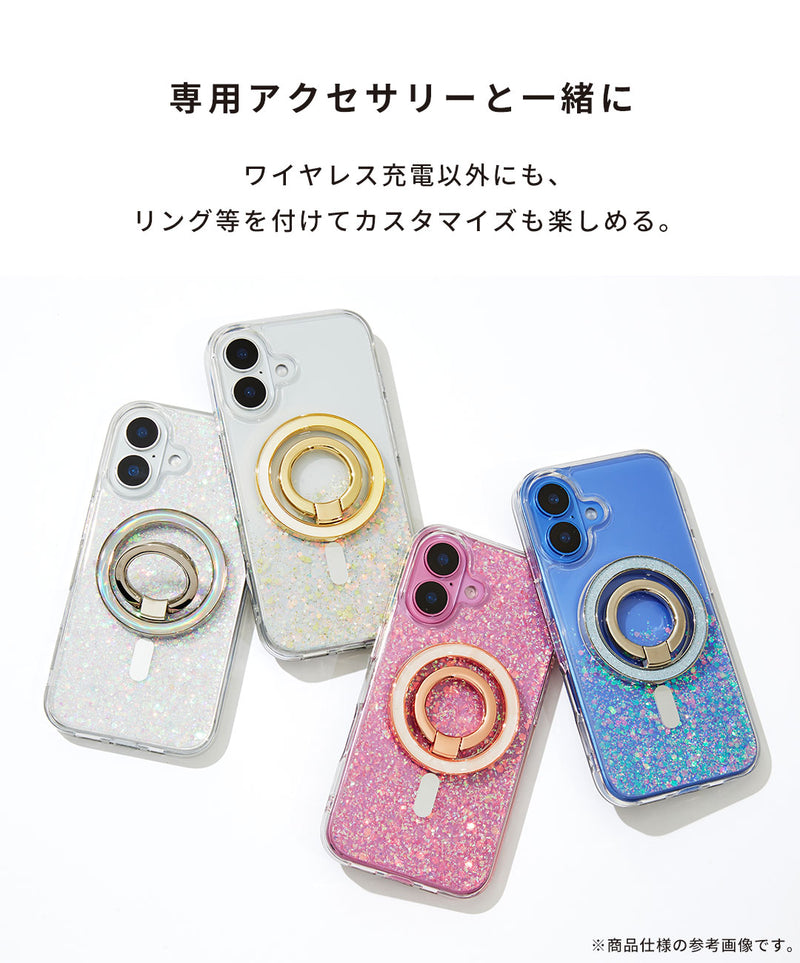 [iPhone 16/15/14/13専用]PHONEAR twinkle Magsafe対応 グリッターiPhoneケース