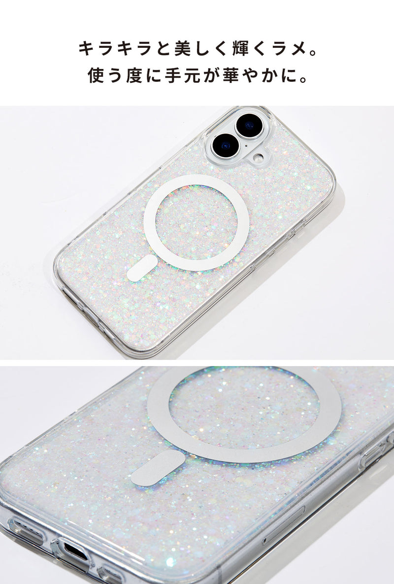 [iPhone 16/15/14/13専用]PHONEAR twinkle Magsafe対応 グリッターiPhoneケース