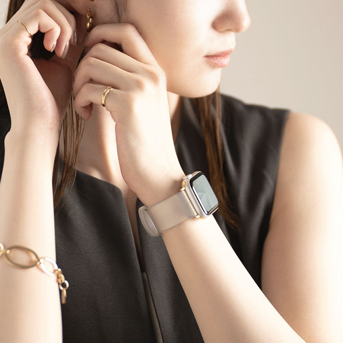 【Apple Watch Series 11/10/9/SE(第3/2/1世代)/8/7/6/5/4(40-42mm)/3/2/1(38mm)専用】salisty(サリスティ)クリアカラーバンド