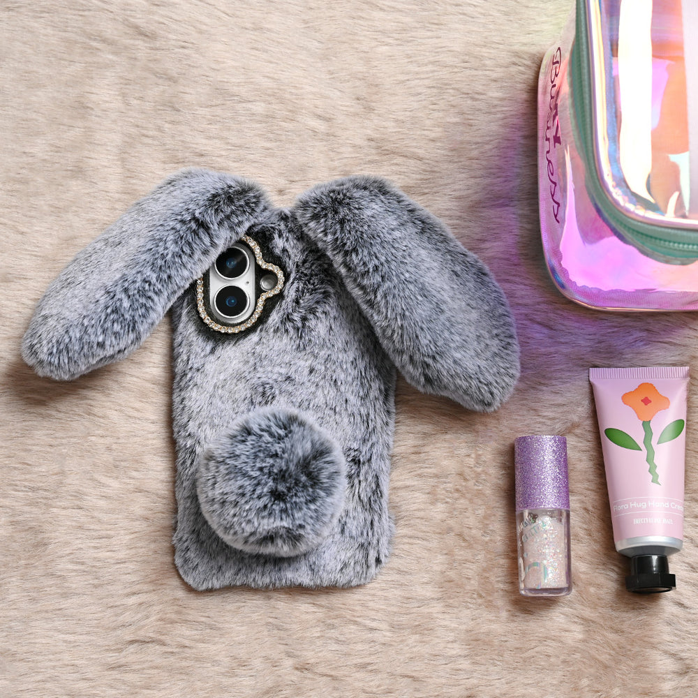 iPhone 16/15/14/13専用]ファースマホケース(ラビット)