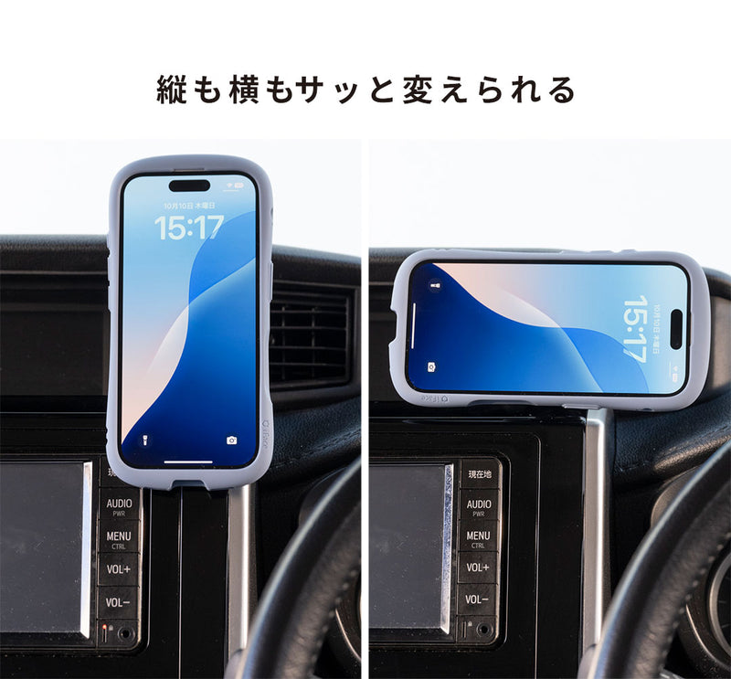 DIVAID マグネット吸着対応 ワイヤレス充電車載ホルダー(ブラック)