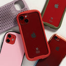iFace Reflection 強化ガラス 透明 iphone クリアケース レッド