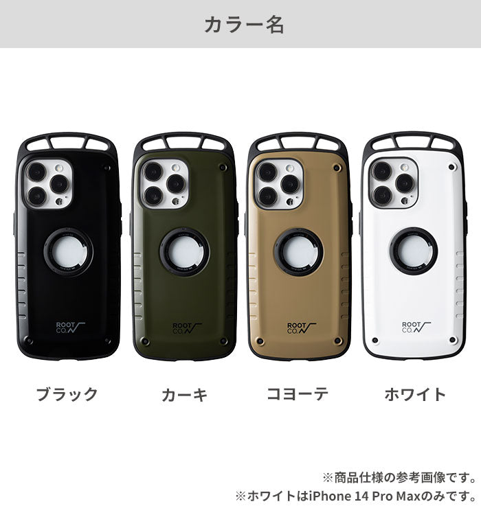 開封のみ　ROOT CO. ルートコー iPhone14ProMax用　カーキスマホアクセサリー