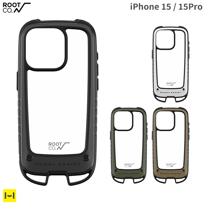 iPhone 15/15 Pro専用]ROOT CO. GRAVITY Shock Resist Case +Hold.