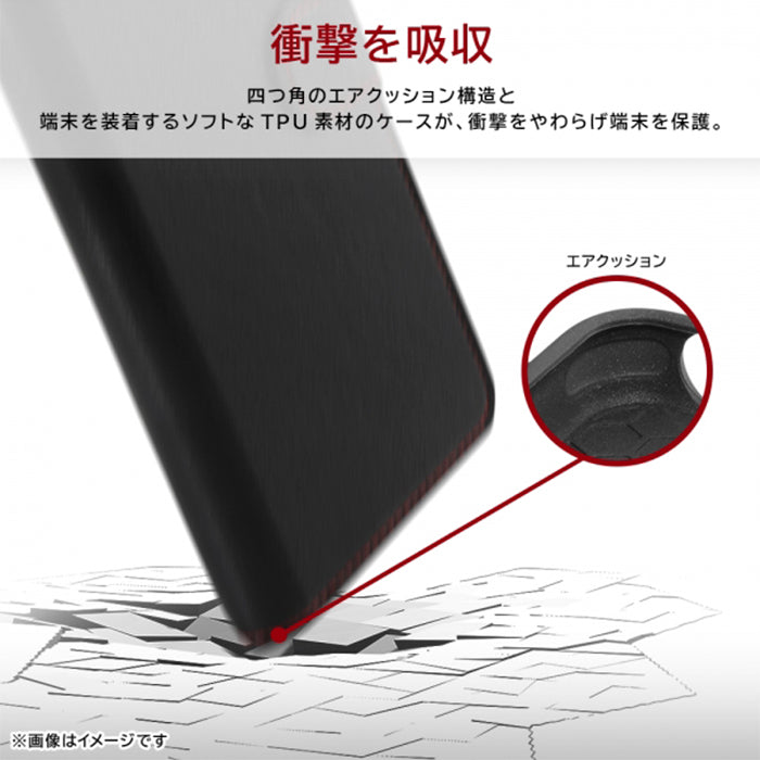[Xperia 1 V専用]ray-out レイ・アウト 手帳型ケース シンプル マグネット(レッド)