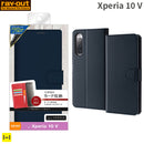 [Xperia 10 V専用]ray-out レイ・アウト 手帳型ケース シンプル マグネット(ダークネイビー)
