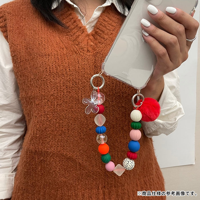 ARNO アルノ Beads ハンドストラップ(Colorful Smile)