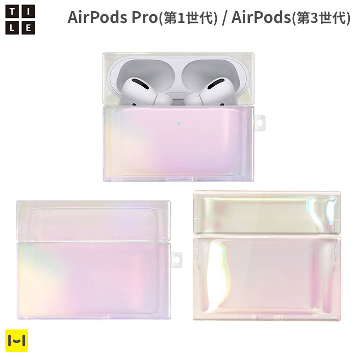 韓国で流行りのオーロラ AirPodsケース EYLE スクエア型 「TILE」【AirPods Proケース/AirPods(第3世代)ケース】